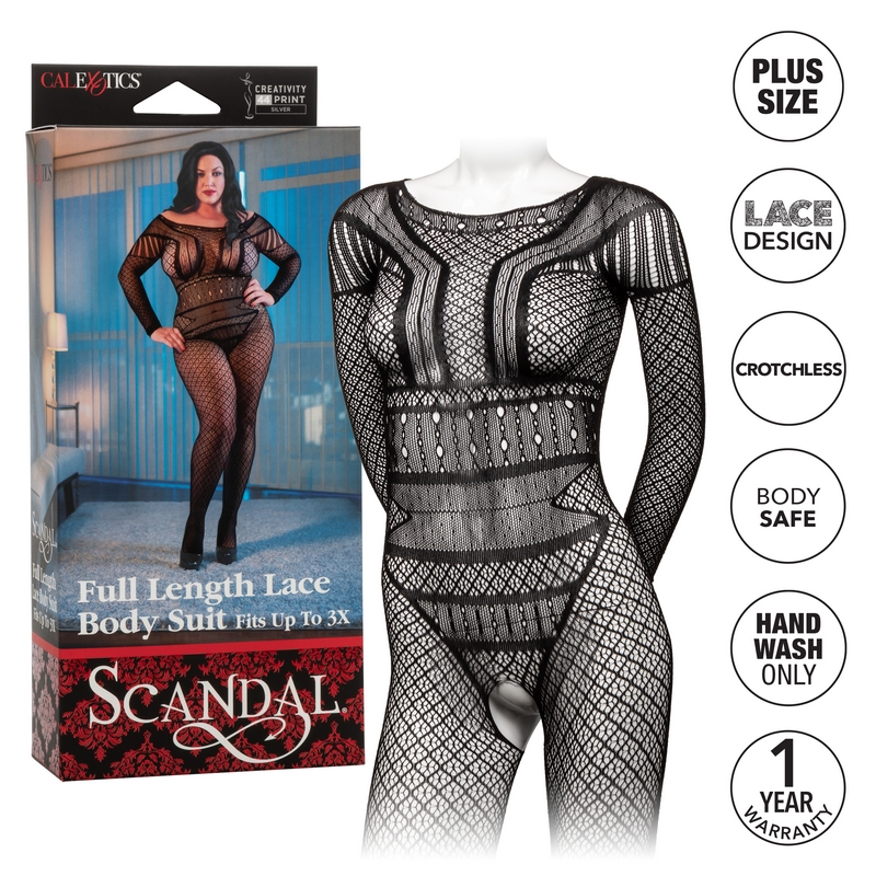 <b><font color=red><font size="4">NEW</font></FONT></b><br> SE2711-85-3<br> California Exotics <br> Scandal Full Length Lace Body Suit<br> Plus Size NEW SE2711-85-3 California Exotics Scandal Full Length Lace Body Suit Plus Size