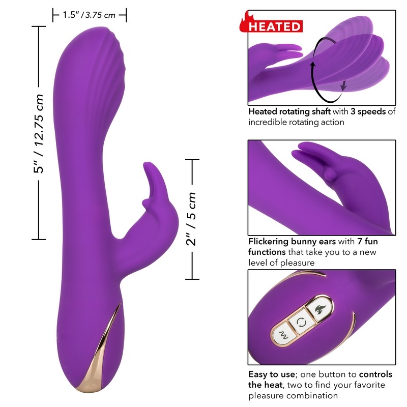 SE0609-55T California Exotics  Jack Rabbit Signature Heated Silicone RotatingTESTERONE PER STORE ONLY FREE WITH 3 UNITS BOUGHT