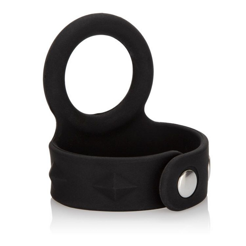 SE1413-15-3<br> California Exotics<br> Silicone Tri-Snap Scrotum Support Ring<br> Medium SE1413-15-3 California Exotics Silicone Tri-Snap Scrotum Support Ring Medium