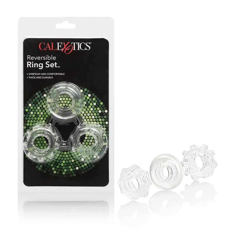 SE1433-00-2 California Exotics Reversible Ring Set Clear