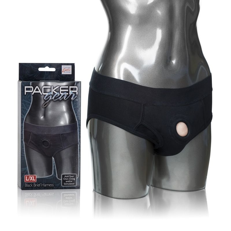 SE1575-15-3 California Exotics Packergear Black Brief Harness L/XL