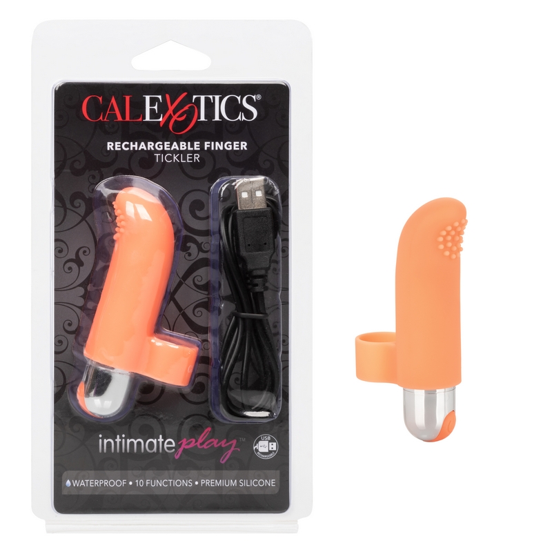 SE1705-00-2 California Exotics  Intimate Play Rechareable Finger Tickler Orange