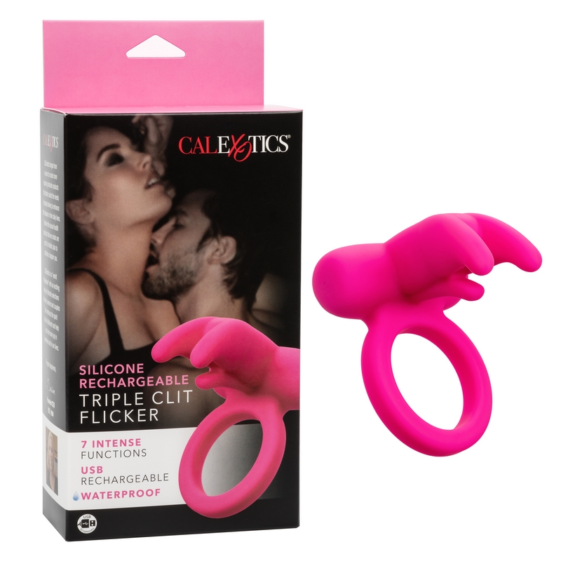 SE1841-20-3 California Exotics  Silicone Rechargeable Triple Clit Flicker