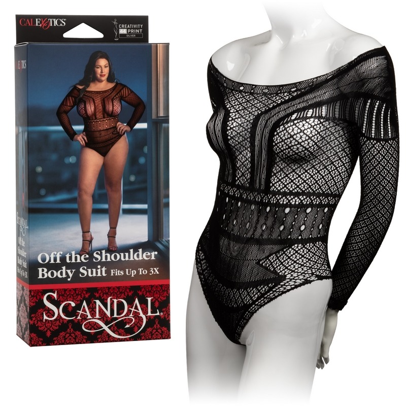 NEW SE2711-83-3 California Exotics Scandal Off the Shoulder Body Suit Plus Size