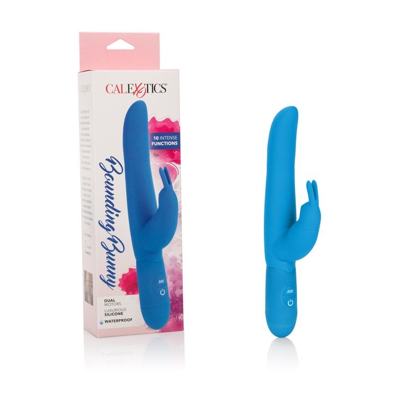 SE4540-10-3 California Exotics Posh® 10-Function Silicone Bounding Bunny Blue
