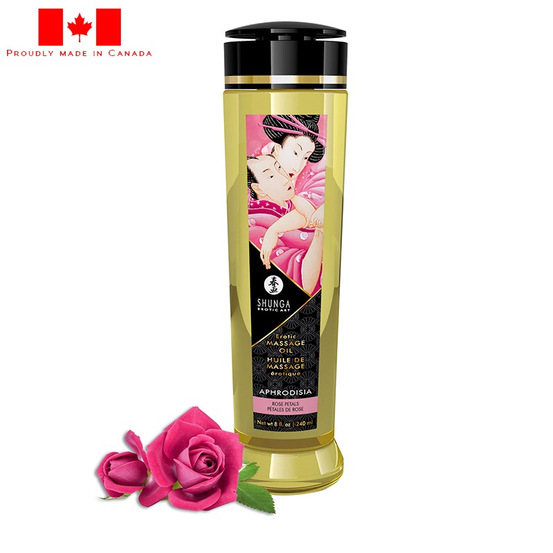 SH1200 Shunga 8 oz. Erotic Massage Oil Aphrodisia Rose