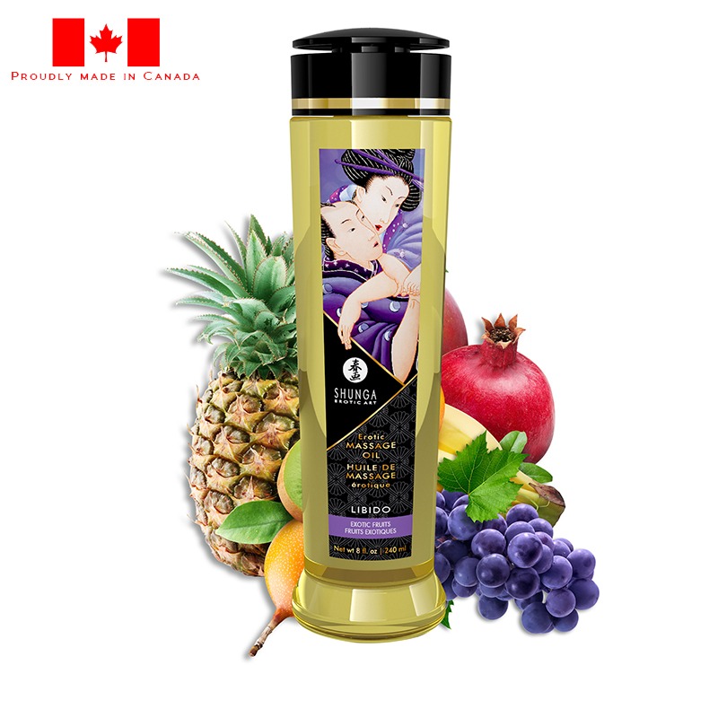 SH1202 Shunga 8 oz. Erotic Massage Oil Libido Exotic Fruit