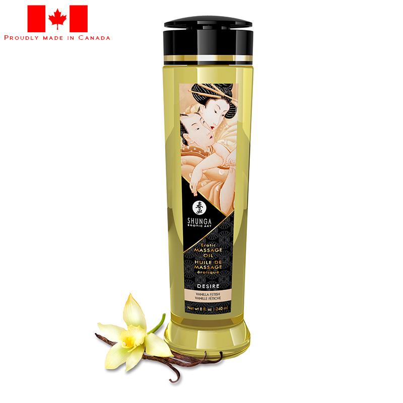 SH1207 Shunga 8 oz. Erotic Massage Oil Desire Vanilla