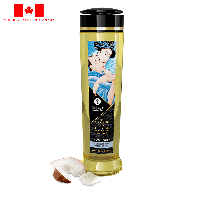 SH1210 Shunga 8 oz. Erotic Massage Oil Coconut