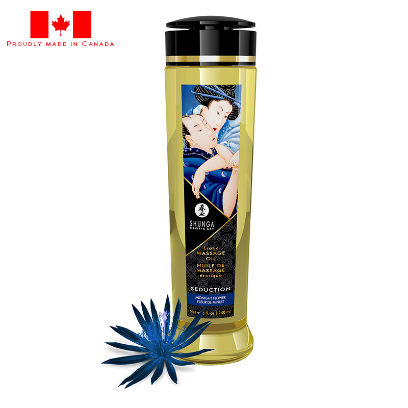 SH1219 Shunga 8 oz. Erotic Massage Oil Midnight Flower