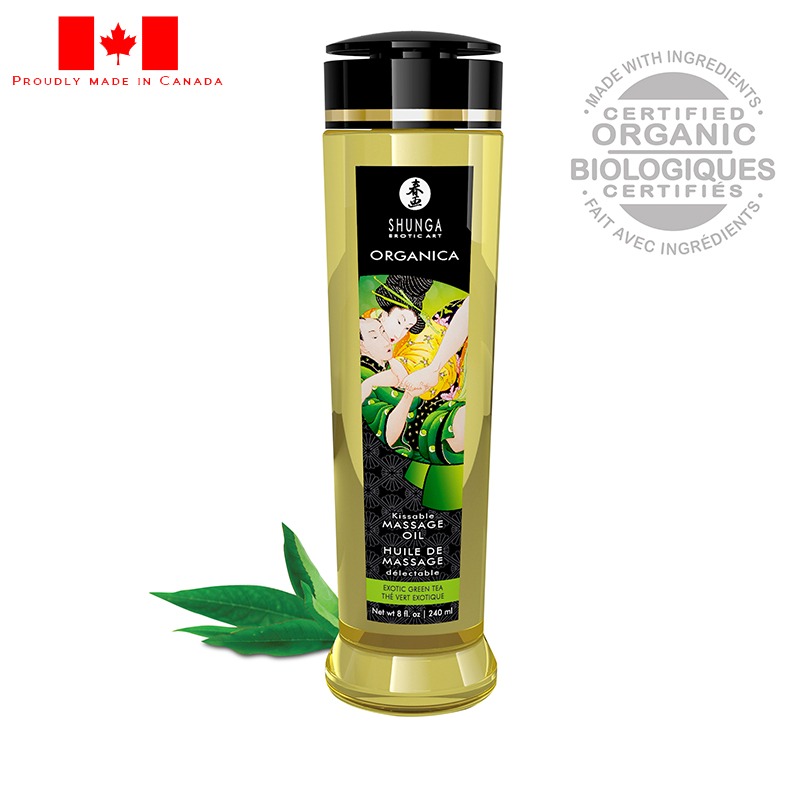 SH1311 Shunga 8 oz. Organica Massage Oil Green Tea