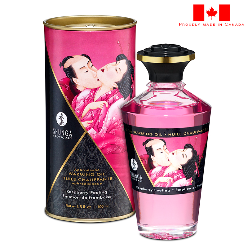 SH2201 Shunga Warming Massage Oil 100 ml Raspberry