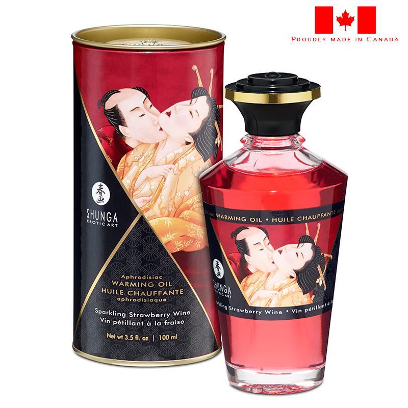 SH2208 Shunga Warming Massage Oil 100 ml Strawberry