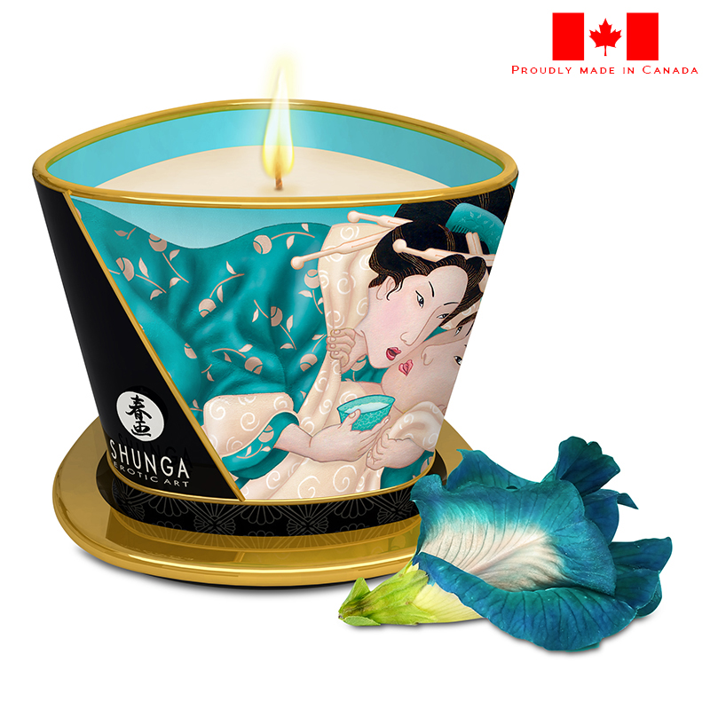 SH4524 Shunga Caress By Candlelight Island Blossoms Massage Candle