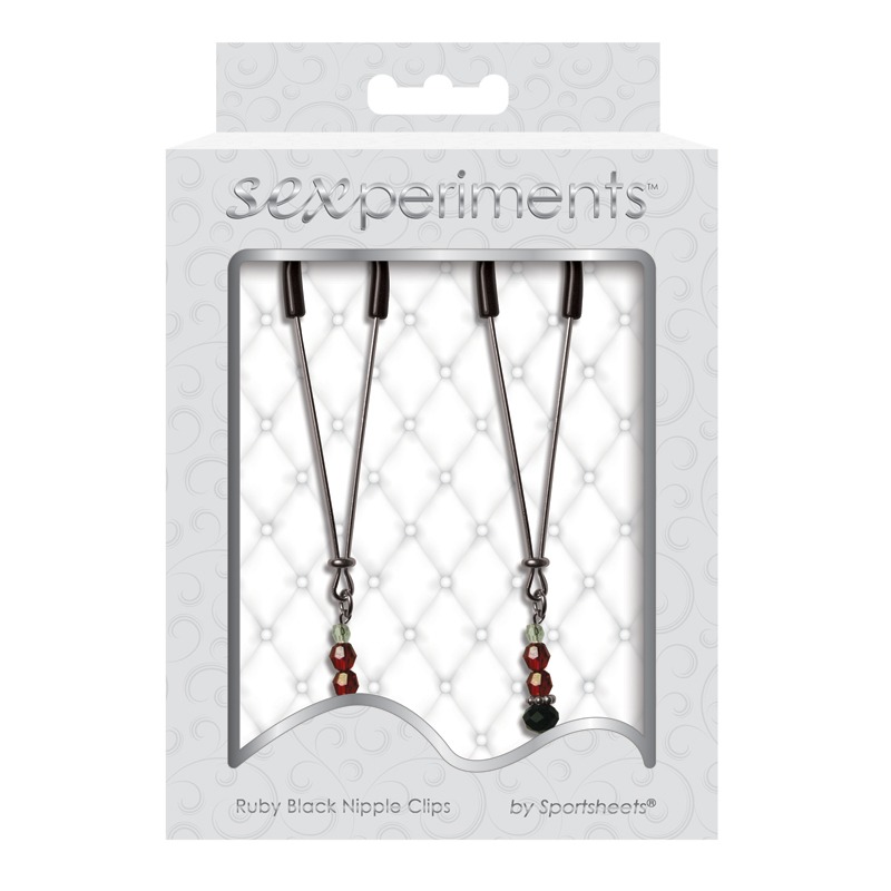 SS510-82 Sportsheets Sexperiments Ruby Black Nipple Clips