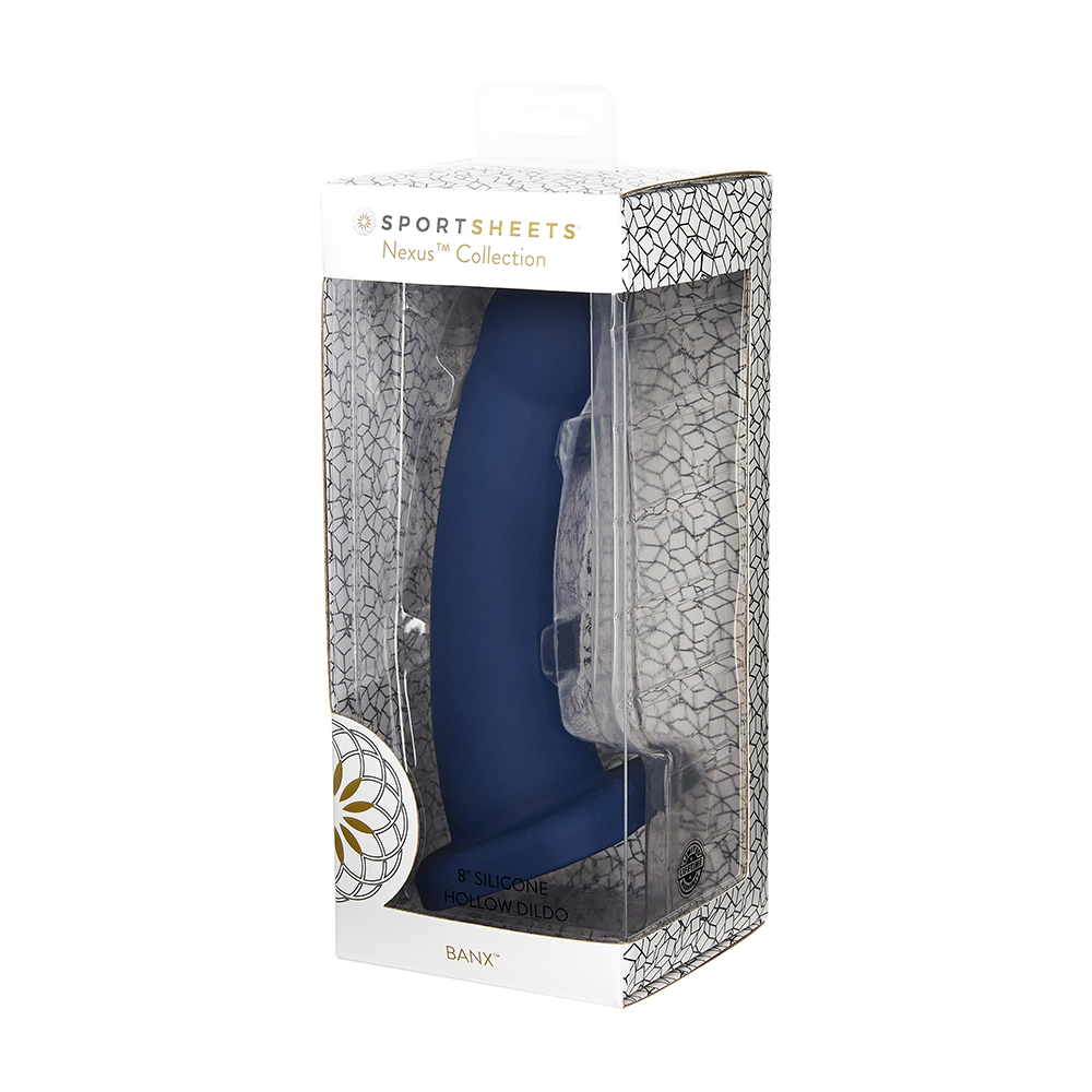 SS698-36 SportSheets Nexus 8â€  Hollow Dildo Blue Banx
