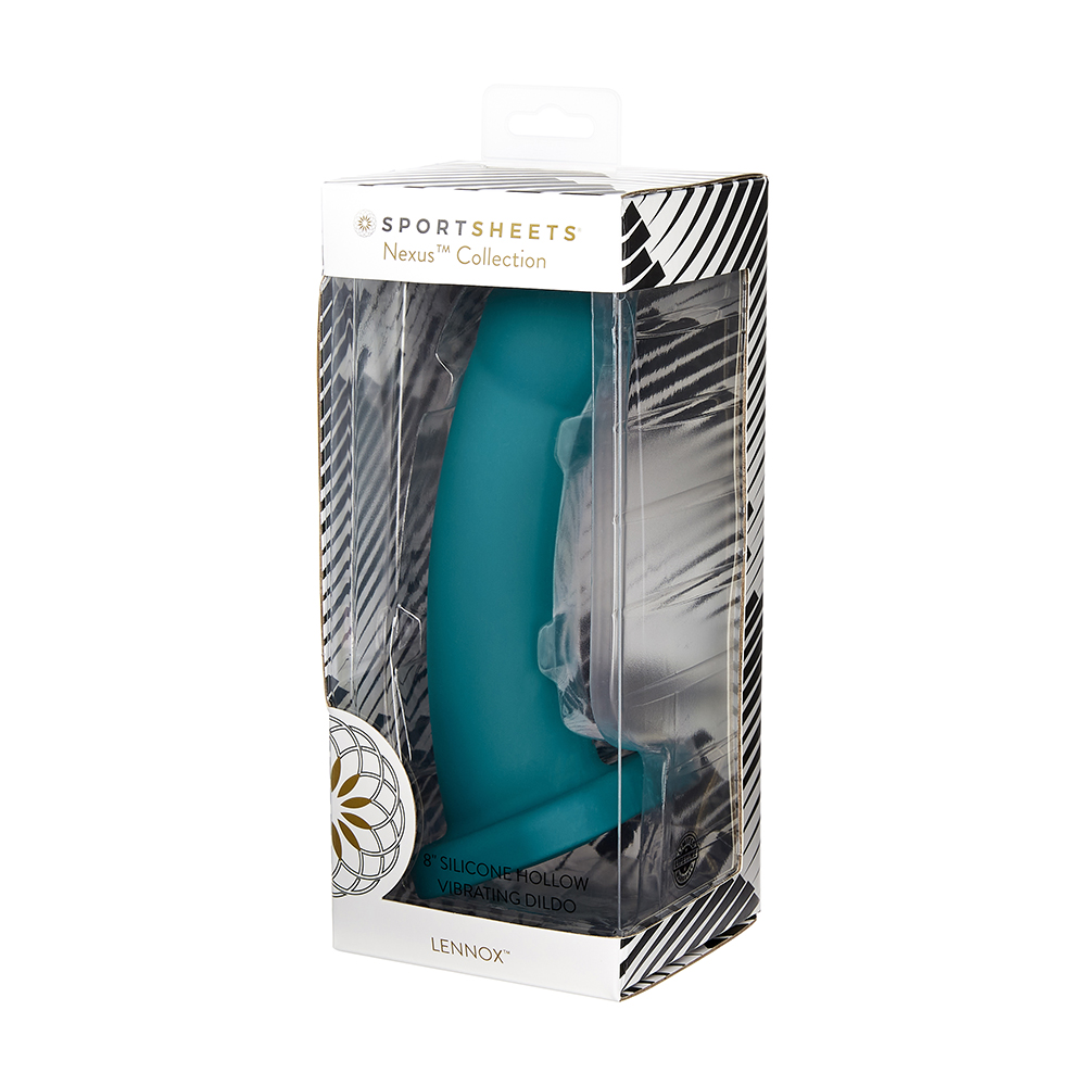 SS698-37 SportSheets Nexus 8â€  Vibrating Hollow Dildo Green Lennox
