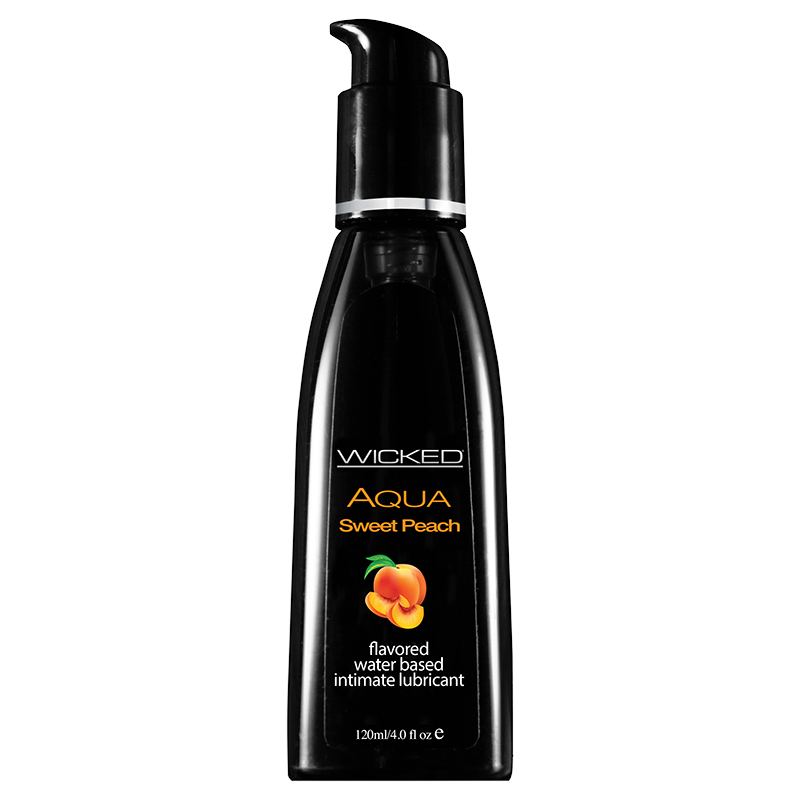 WC90384 Wicked Sensual Care 4 oz Flavored Lube Sweet Peach
