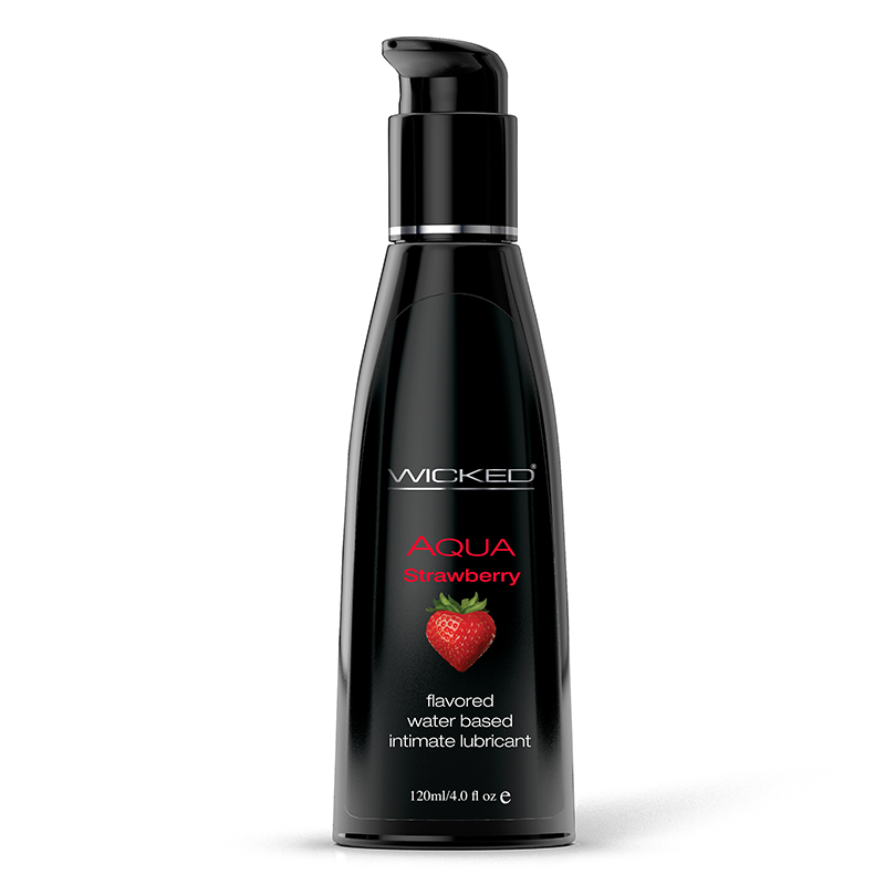 WC90414 Wicked Sensual Care 4 oz Aqua Lube Strawberry