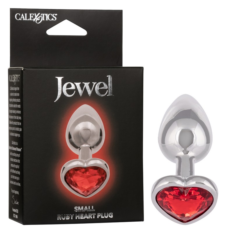 SE0438-35-3<br> Jewel Ruby Heart Plug<br> Small