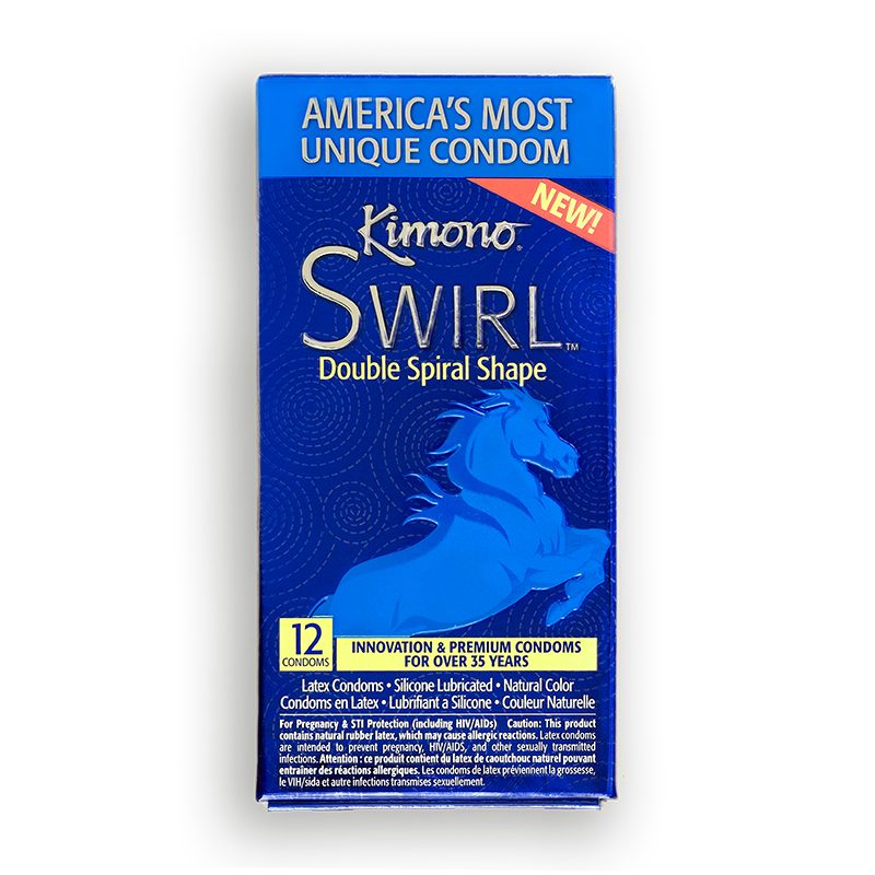 M03812<br> Kimono Swirl Condom<br> 12 Pack