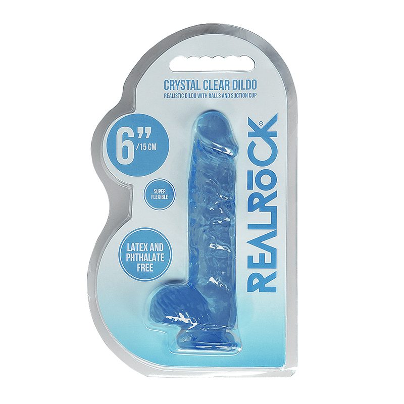 ST1400<br> 6" Realistic Dildo with Balls<br> Blue