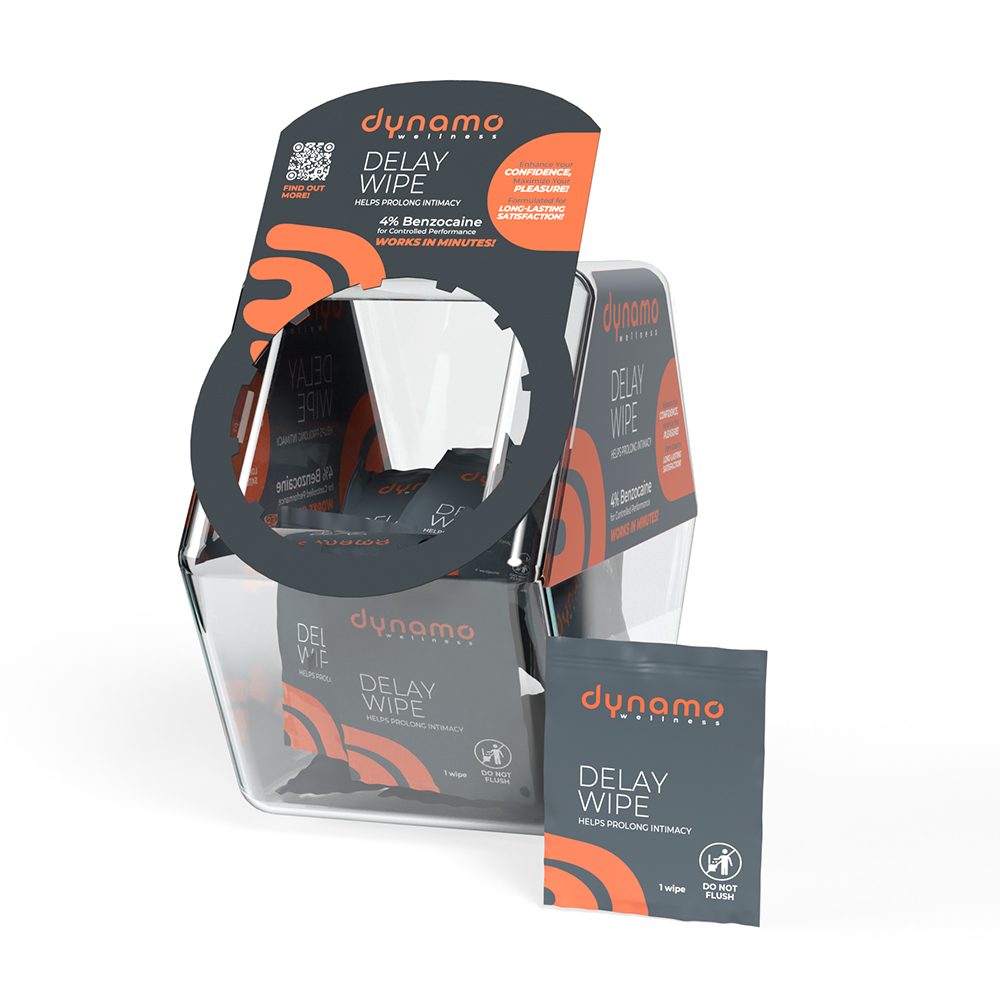 SCDWDW04-144<br> Dynamo Wellness Delay Wipe<br> Bowl of 144