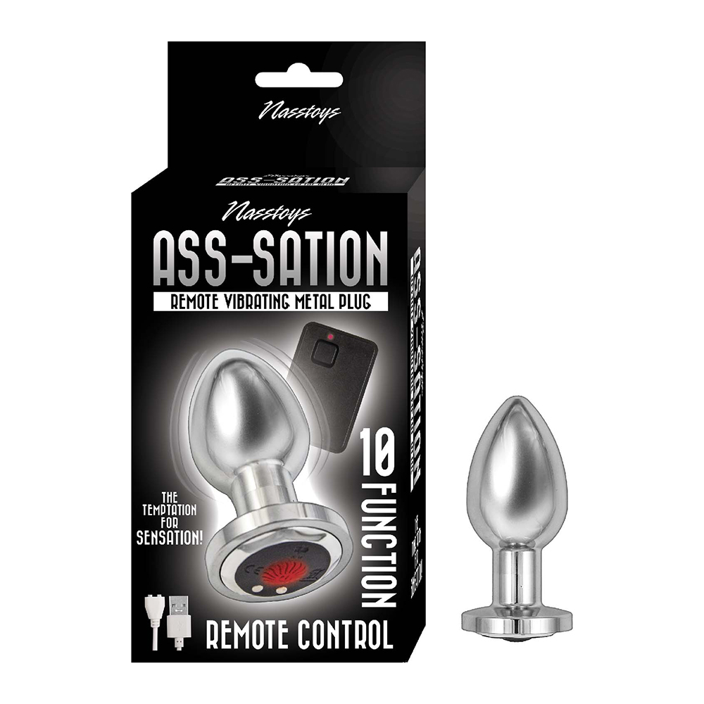 N3069-1<br> Ass-Sation Remote Vibrating<br> Metal Plug<br> Silver