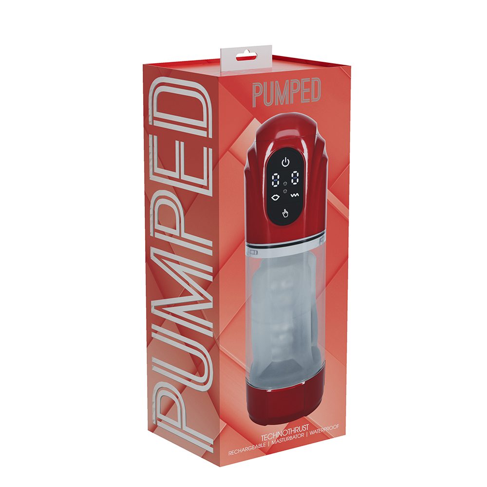 ST1336<br> Pumped Techno Thrust Masturbator<br> Metallic Red