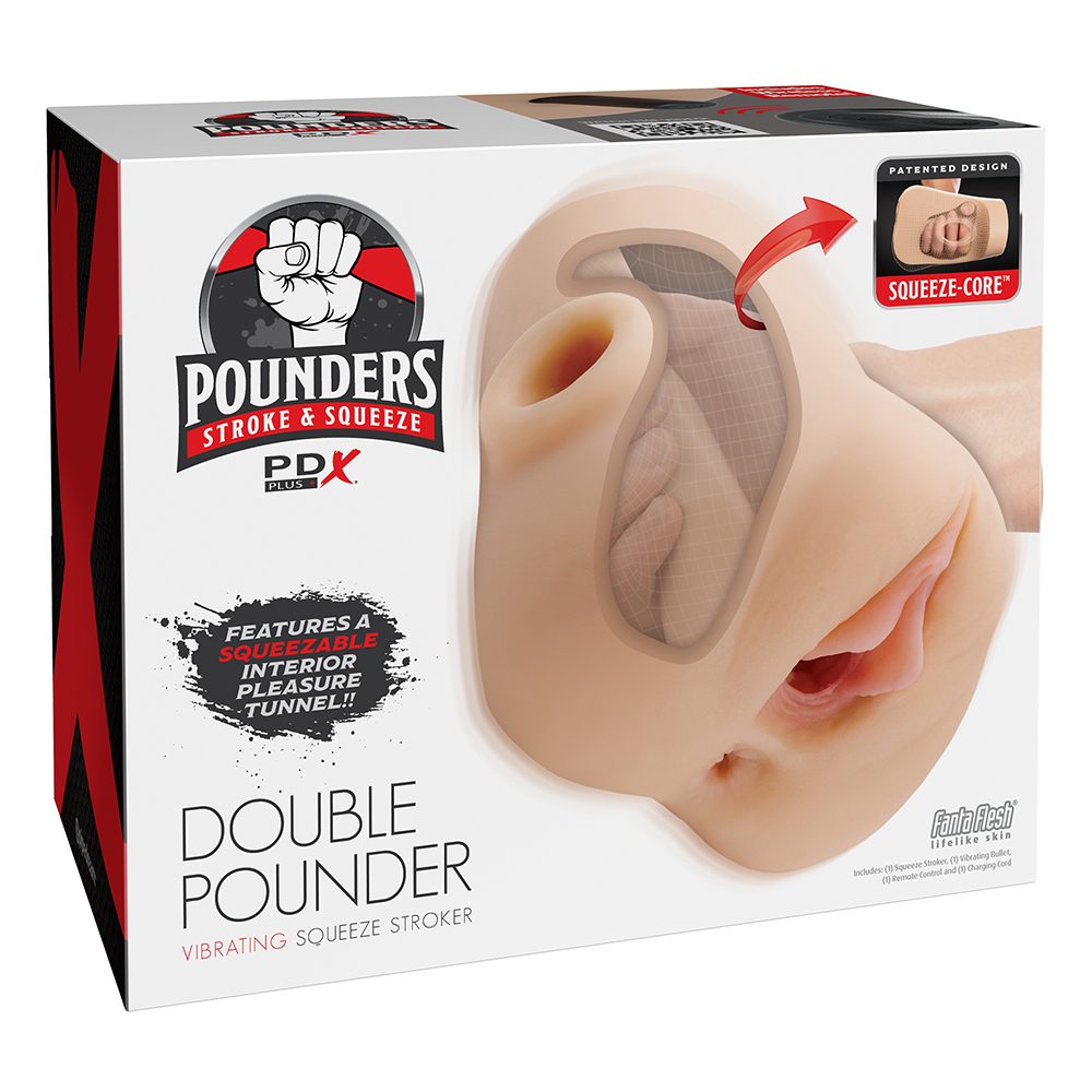 RD434-21<br> Double Pounder Vibrating Squeeze Stroker<br> Light