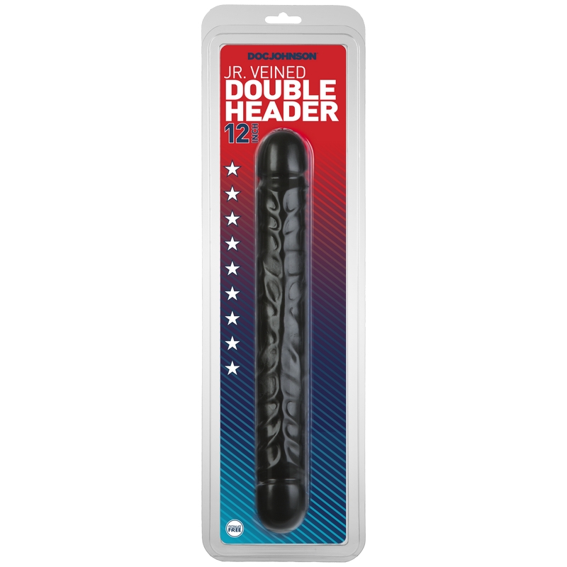 D0212-03 CD<br> 12 Jr. Veined Double Header<br> Black