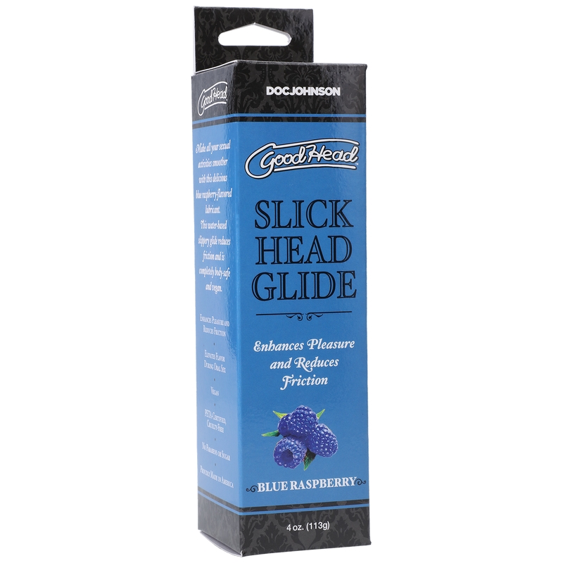 D1361-06 BX<br> 4 oz GoodHead Slick Head Glide<br> Blue Raspberry
