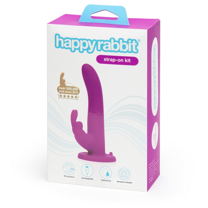 HR74312<br> Vibrating Strap On Harness Set<br> Purple