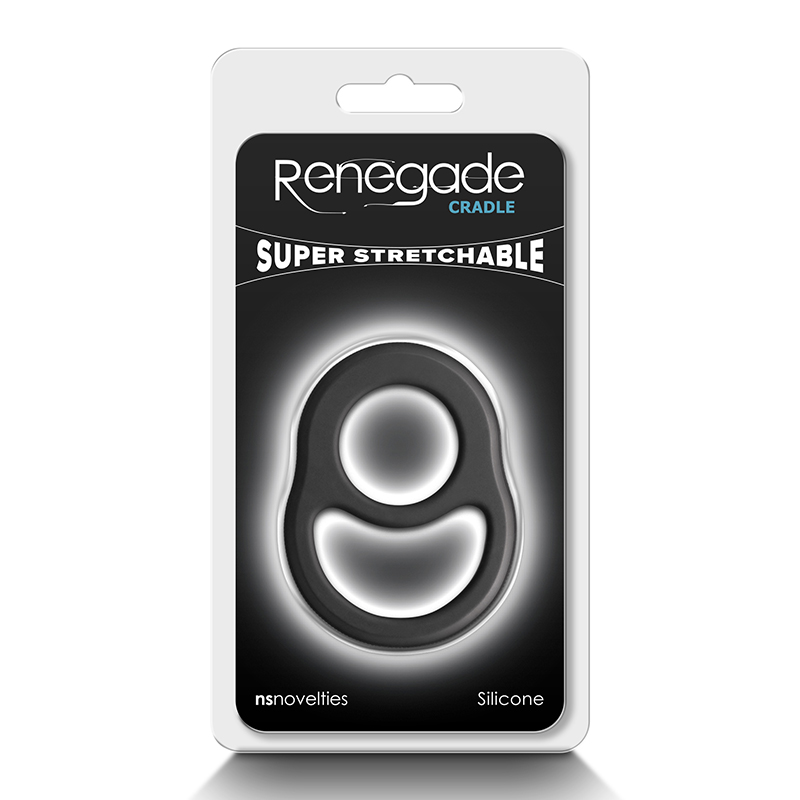 NSN1112-23<br> Cradle Cock & Ball Ring<br> Black