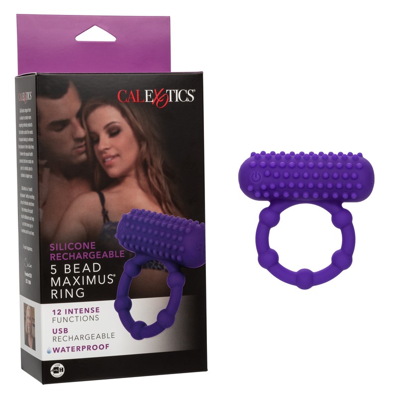 SE1843-25-3<br> Rechargeable 5 Beaded<br> Silicone Maximus Ring