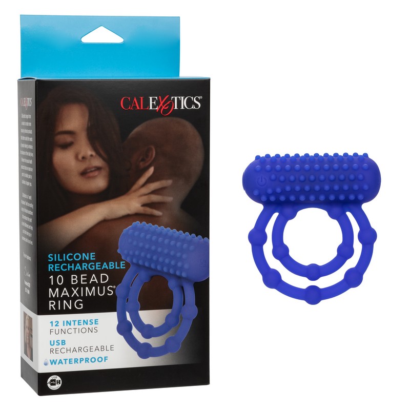 SE1843-30-3<br> Rechargeable 10 Beaded<br> Silicone Maximus Ring