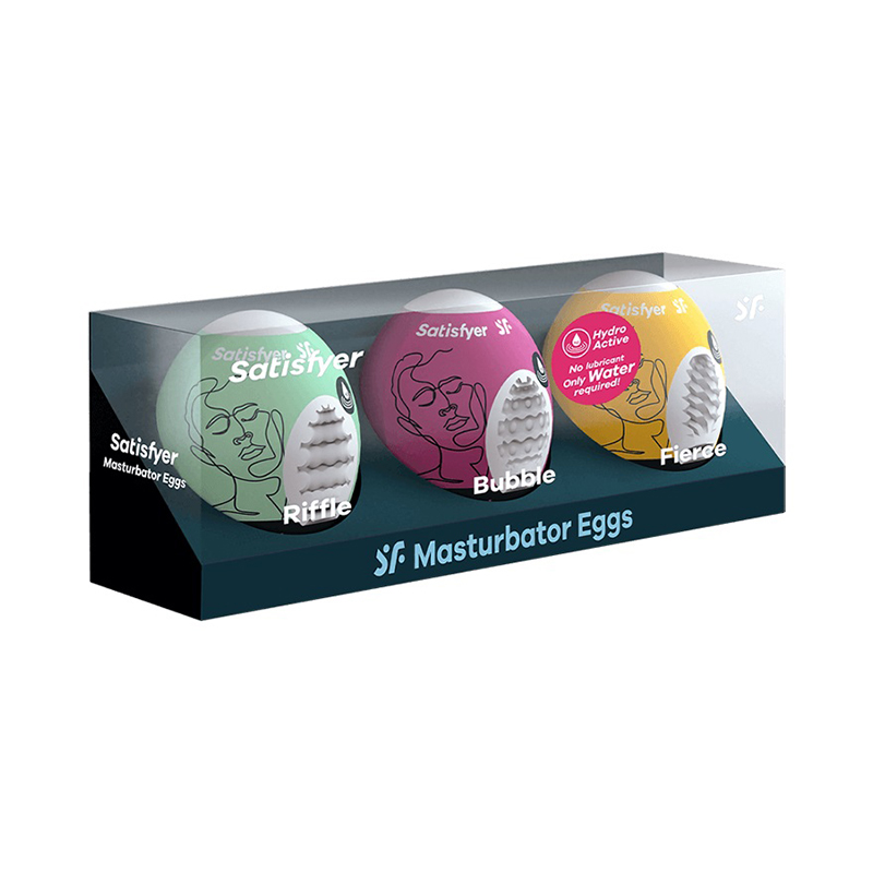 SF5041<br> Masturbation Egg<br> 3 Pack Riffle, Bubble, Fierce